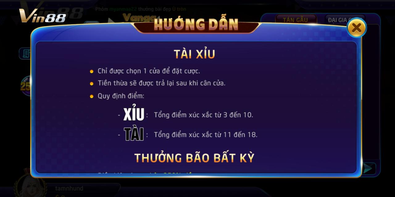 Cách Chơi Tài Xỉu Tại Nhà Cái Vin88