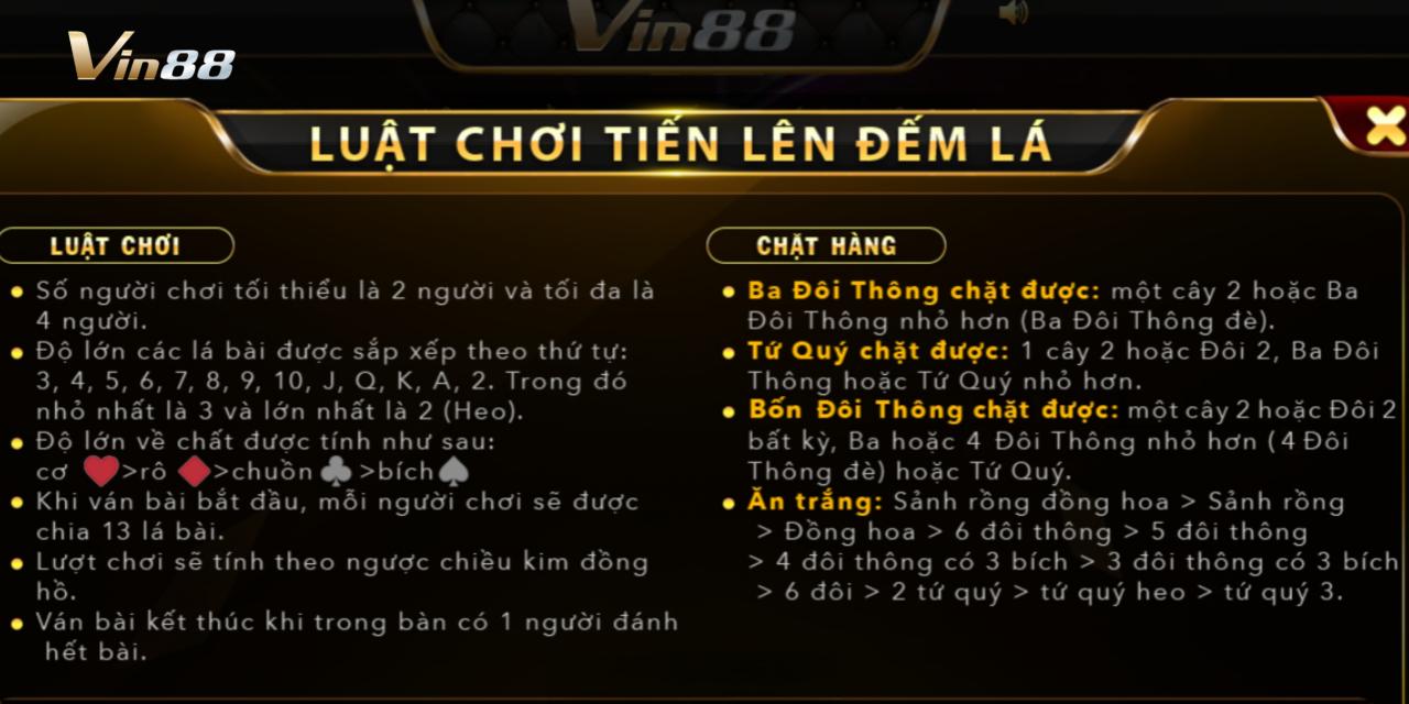 Luật Chơi Tiến Lên Đếm Lá Tại Nhà Cái Vin88