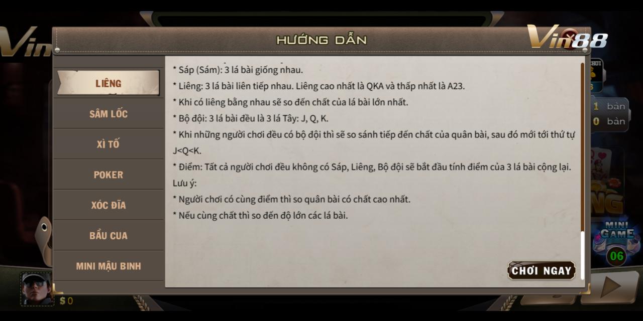 Nắm chắc thuật ngữ của game bài Liêng