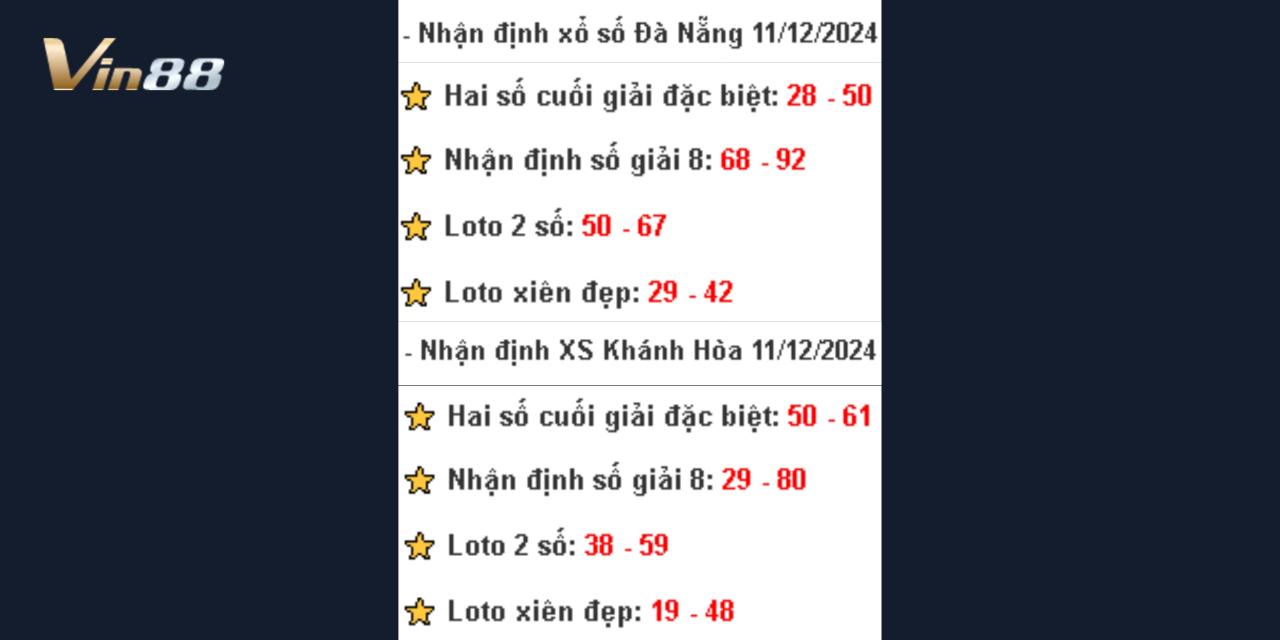 Dự Đoán Xổ Số Miền Trung Thứ 4 Ngày 11/12/2024