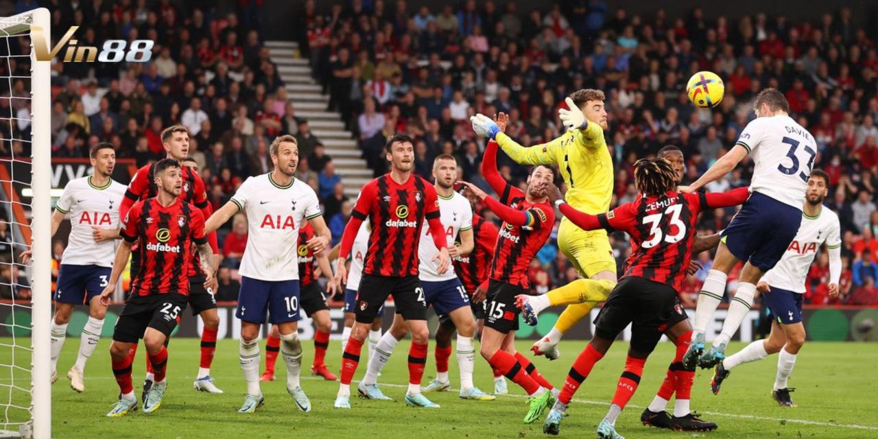 Vin88 dự đoán tỷ số trận đấu AFC Bournemouth 1-3 Tottenham Hotspur, với chiến thắng nghiêng về đội khách