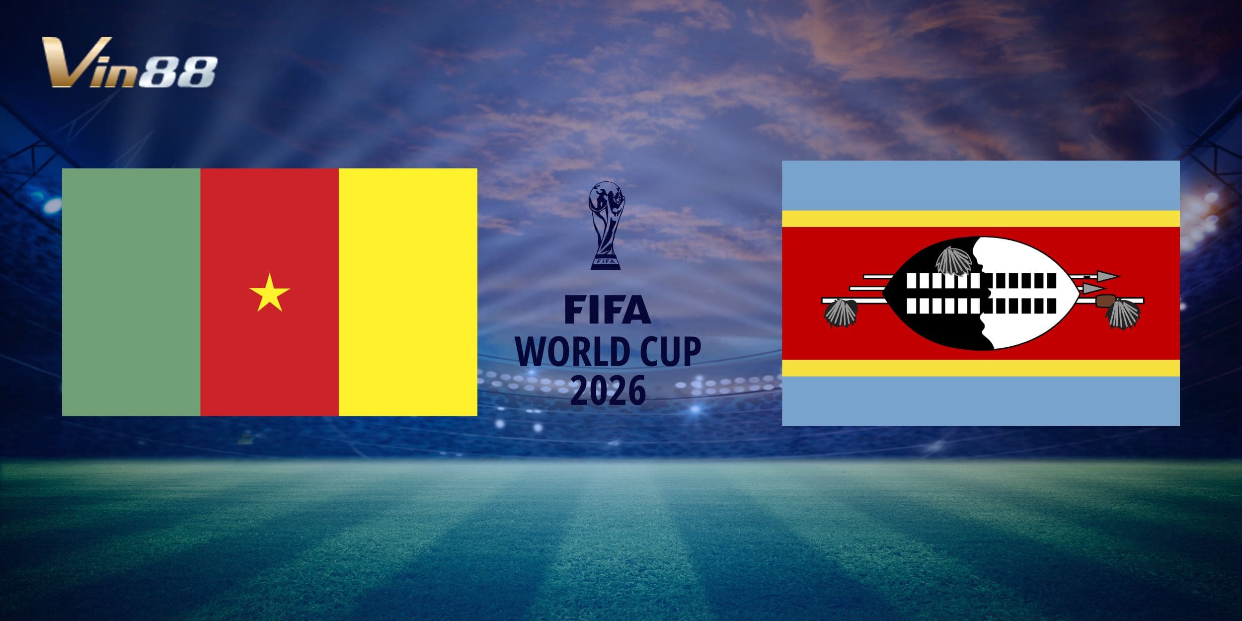 Cameroon vs Eswatini diễn ra tại Stade Omnisport Ahmadou Ahidjo, Yaoundé 
